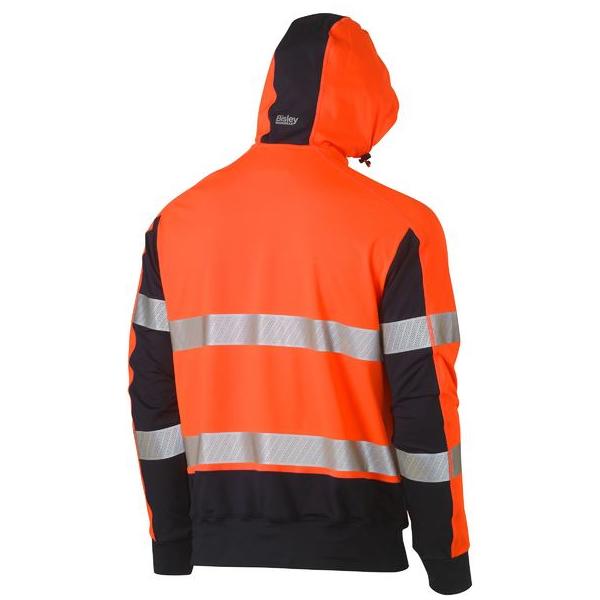 Taped Two Tone Hi Vis Contrast 4 Way Stretchy Hoodie - BK6815T