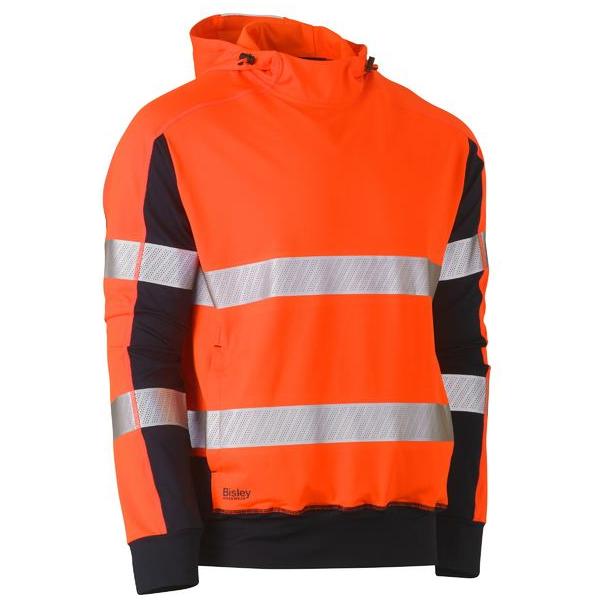 Taped Two Tone Hi Vis Contrast 4 Way Stretchy Hoodie - BK6815T