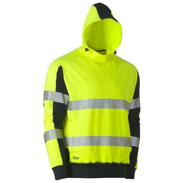 Taped Two Tone Hi Vis Contrast 4 Way Stretchy Hoodie - BK6815T