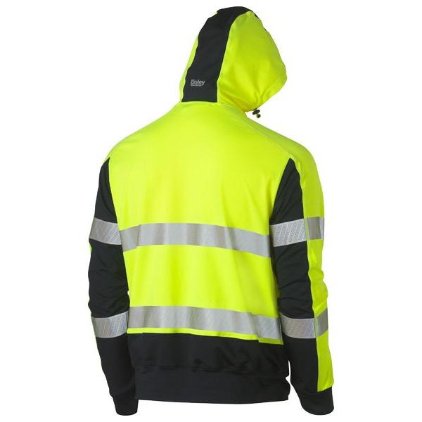 Taped Two Tone Hi Vis Contrast 4 Way Stretchy Hoodie - BK6815T