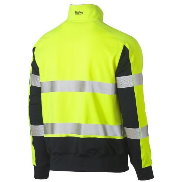 Taped Two Tone Hi Vis Contrast Stretchy 1/4 Zip Pullover - BK6817T