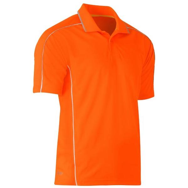 Cool Mesh Polo with Reflective Piping - BK1425