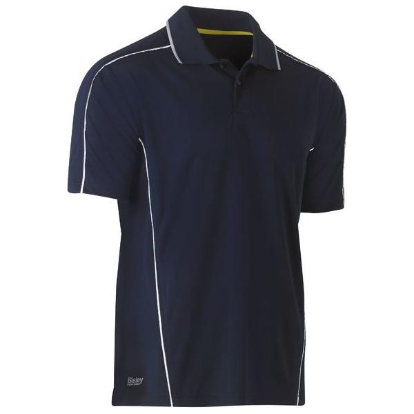 Cool Mesh Polo with Reflective Piping - BK1425