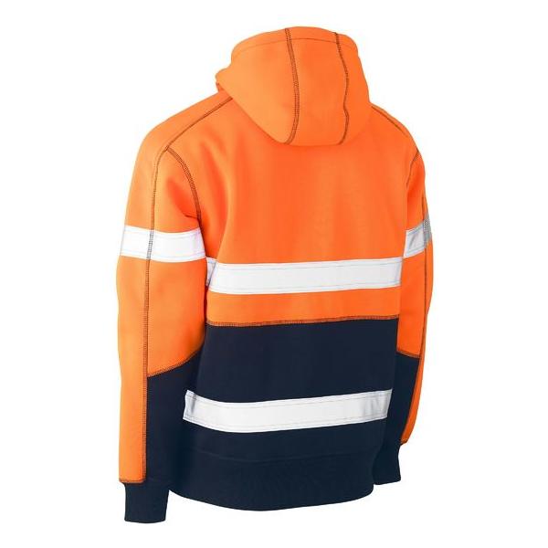 Taped Two Tone Fleece Hoodie Pullover - BK6619T