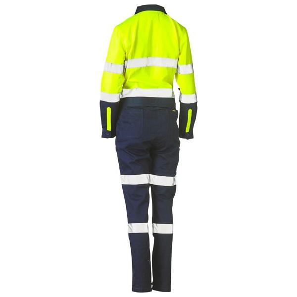 Womens Taped Hi Vis Cotton Drill Coverall - BCL6066T