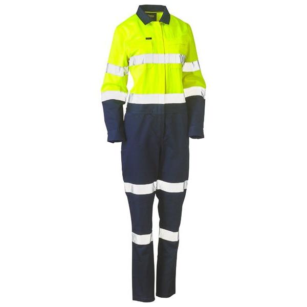Womens Taped Hi Vis Cotton Drill Coverall - BCL6066T
