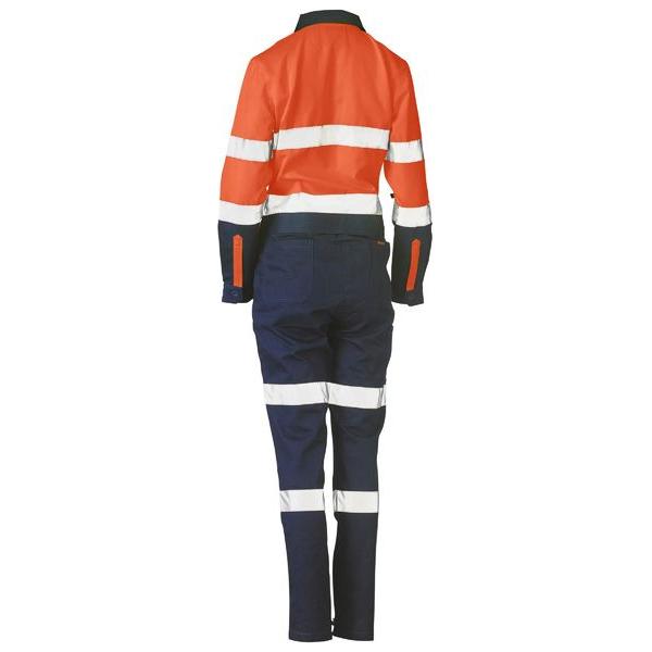 Womens Taped Hi Vis Cotton Drill Coverall - BCL6066T