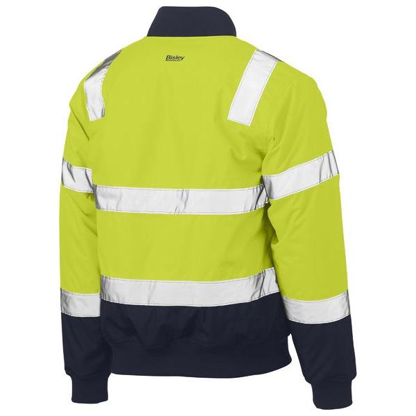 Taped Two Tone Hi Vis Bomber Jacket with Padded Lining - BJ6730T