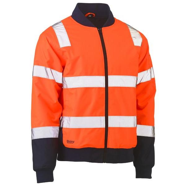 Taped Two Tone Hi Vis Bomber Jacket with Padded Lining - BJ6730T