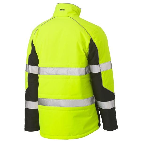 Taped Hi Vis Puffer Jacket with Stand Collar - BJ6829T