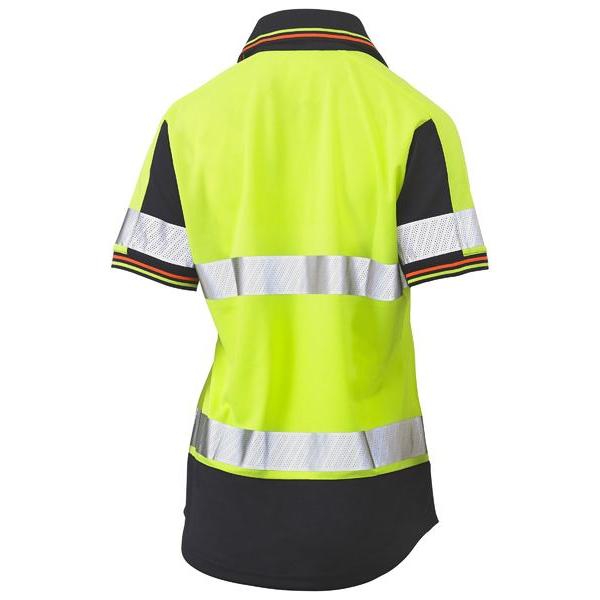 Womens Taped Two Tone Hi Vis V-Neck Polo - BKL1225T
