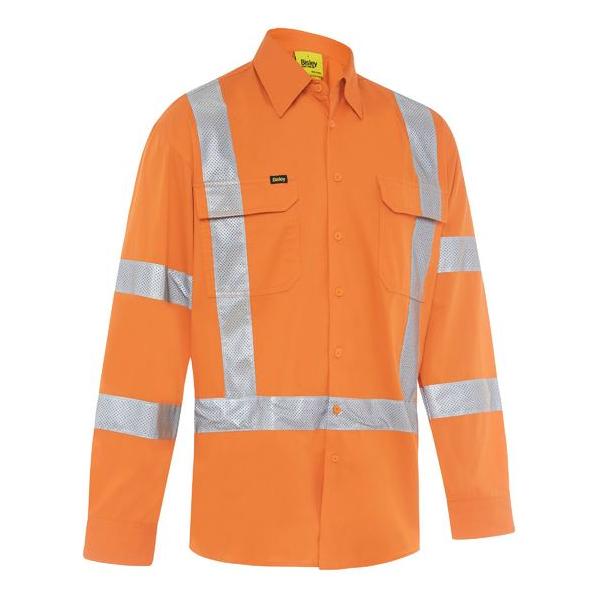 Bisley X Taped Biomotion Hi Vis Cool Lightweight Drill Shirt - BS6166XT