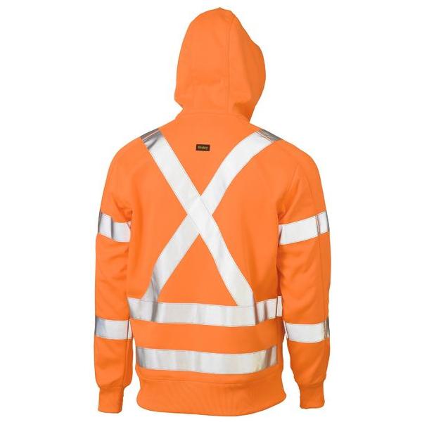 X Taped Hi Vis Zip Front Fleece Hoodie - BK6819XT