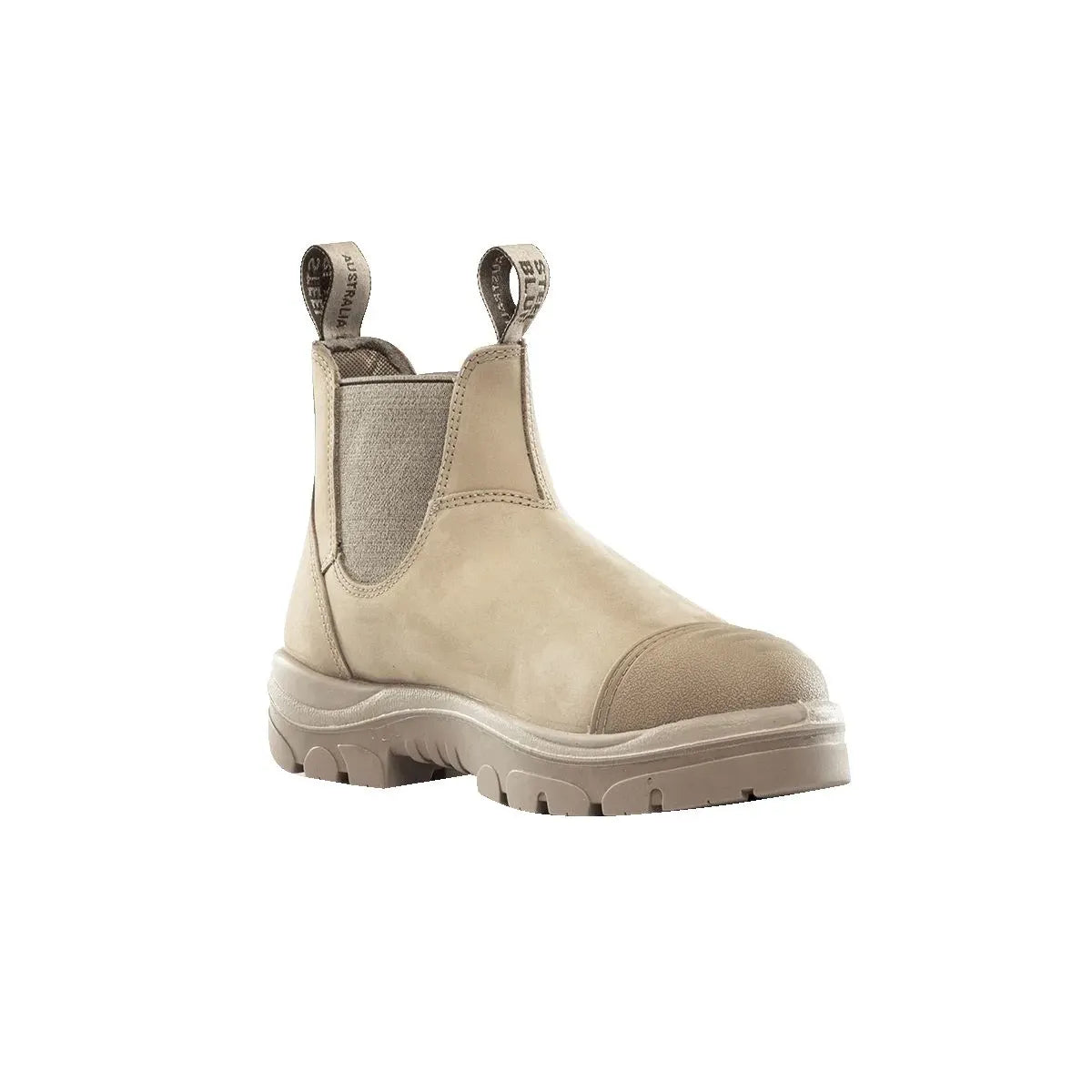 Beige boot with a white background