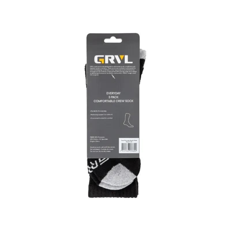 GRVL Socks - Crew Everyday 5 Pack