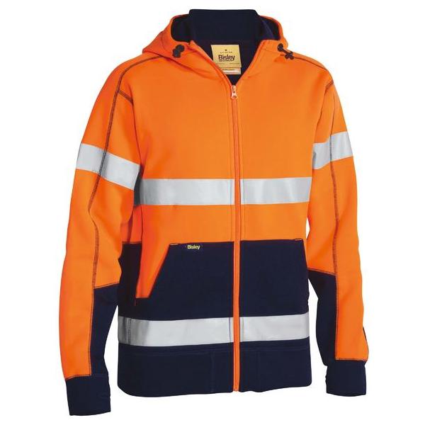 Taped Hi Vis Zip Fleece Hoodie with Sherpa Lining - BK6988T
