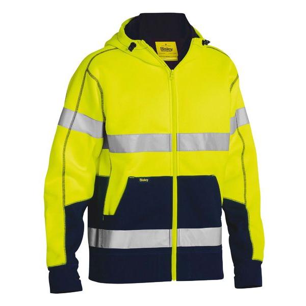 Taped Hi Vis Zip Fleece Hoodie with Sherpa Lining - BK6988T