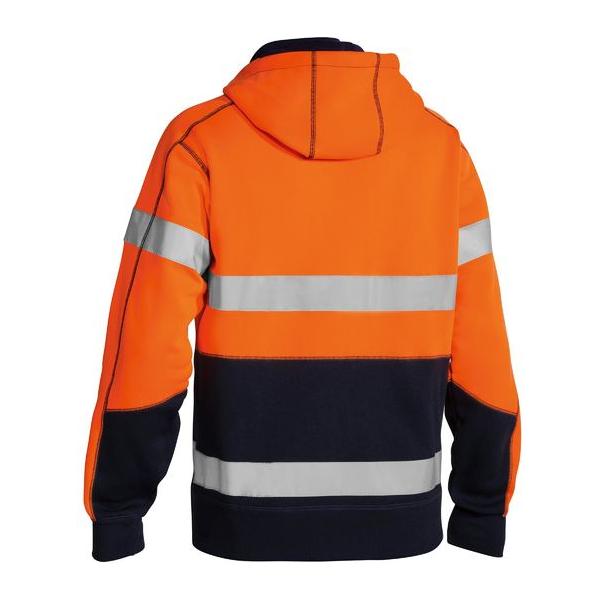Taped Hi Vis Zip Fleece Hoodie with Sherpa Lining - BK6988T