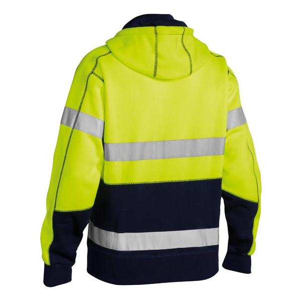 Taped Hi Vis Zip Fleece Hoodie with Sherpa Lining - BK6988T