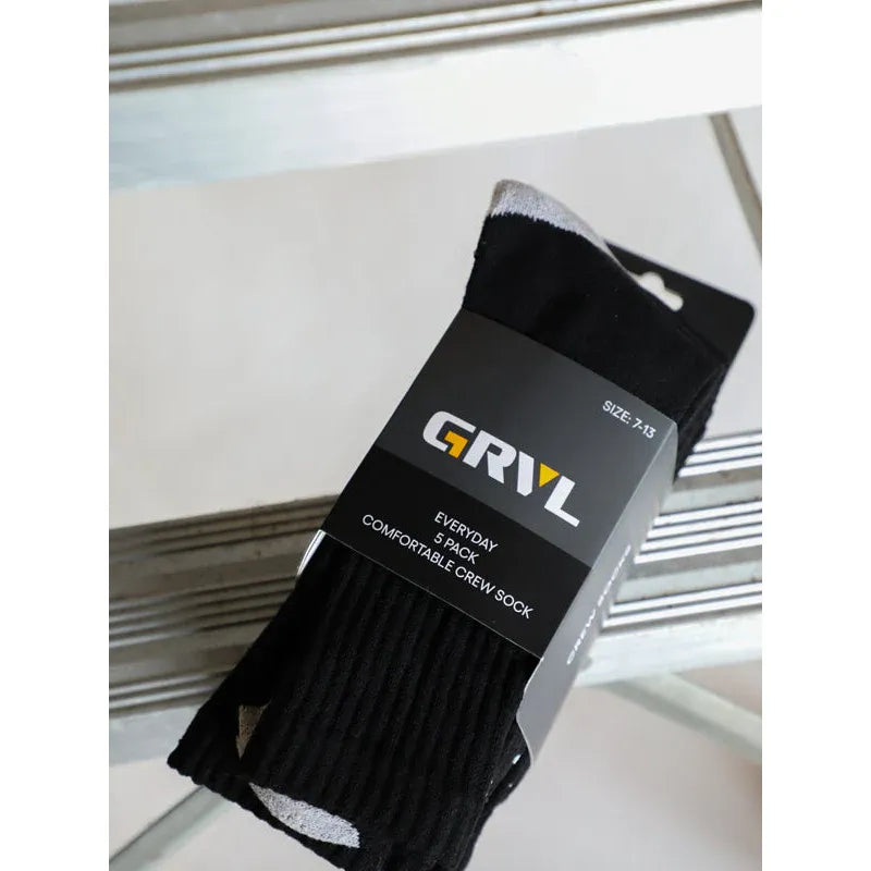 GRVL Socks - Crew Everyday 5 Pack