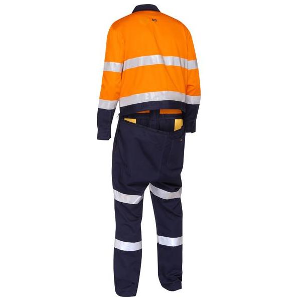 Taped Hi Vis Work Coverall with Waist Zip Opening - BC6066T