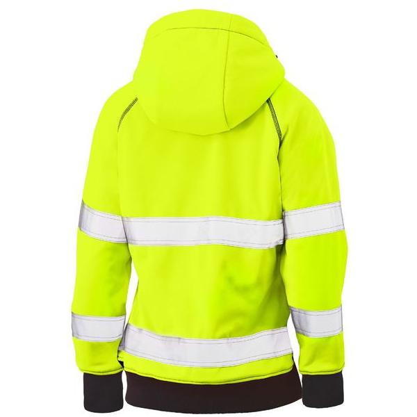 Womens Taped Hi Vis Fleece Zip Front Hoodie with Sherpa Lining - BKL6819T