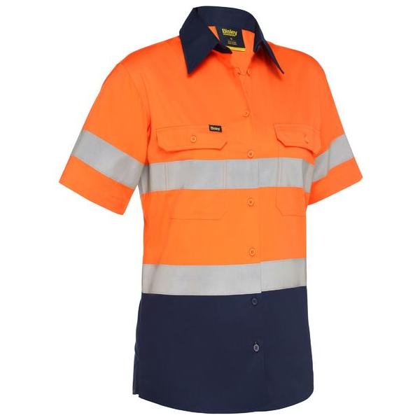 Womens Taped Hi Vis Cool Lightweight Drill Shirt - BL1896