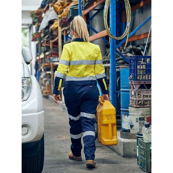 Womens Taped Hi Vis Cotton Drill Coverall - BCL6066T