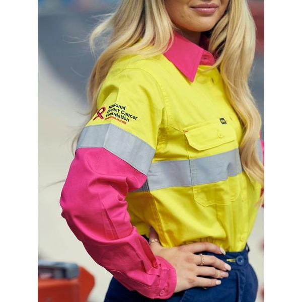 Womens Taped Hi Vis Cool Lightweight Drill Shirt - BL6696T