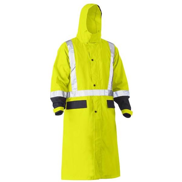 Taped Hi Vis Long Rain Coat - BJ6961T