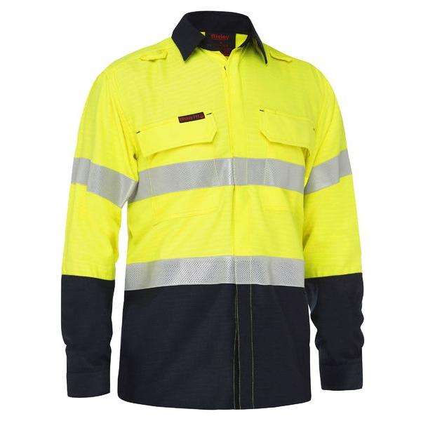 Apex 185 Taped Hi Vis FR Ripstop Vented Shirt - BS8438T