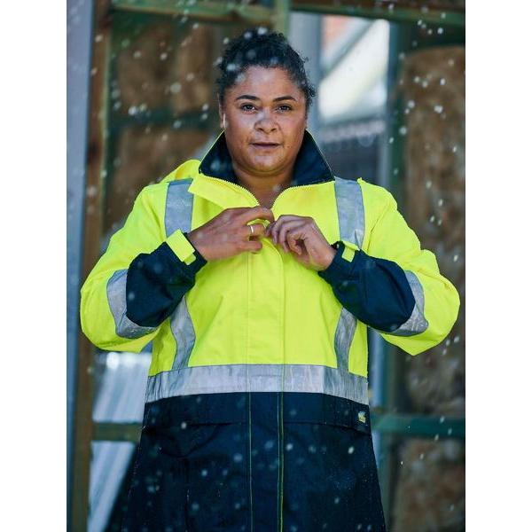 Womens H Taped Two Tone Hi Vis Rain Jacket - BJL6966T