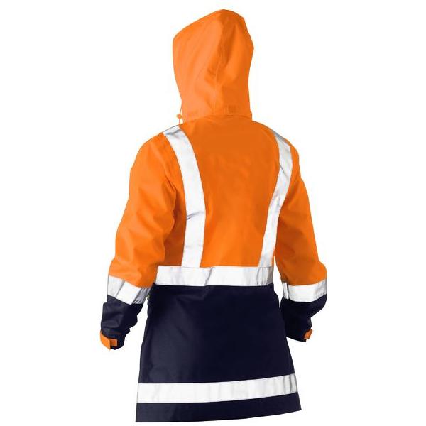 Womens H Taped Two Tone Hi Vis Rain Jacket - BJL6966T