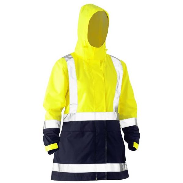 Womens H Taped Two Tone Hi Vis Rain Jacket - BJL6966T