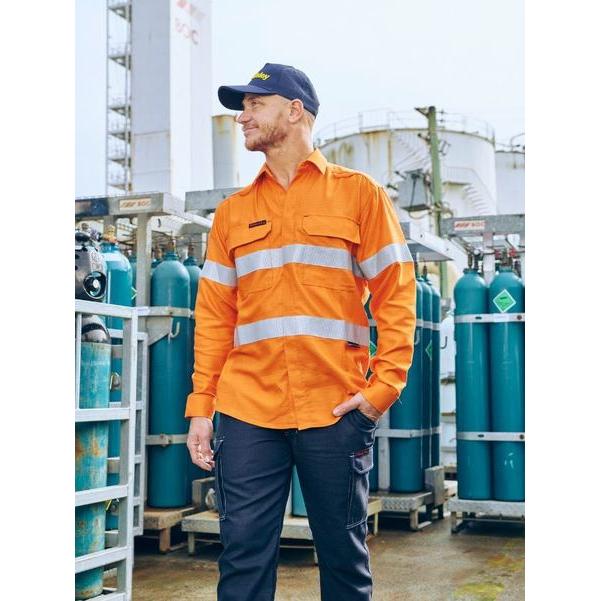 Apex 185 Taped Hi Vis Ripstop FR Vented Shirt - BS8439T