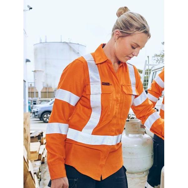 Apex 185 Womens X Taped Biomotion Hi Vis FR Ripstop Vented Shirt - BL8439XT