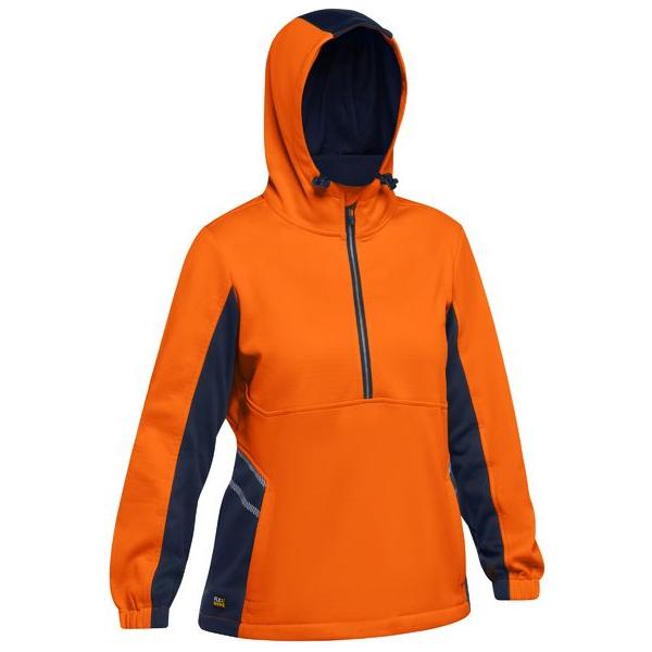 Womens Hi Vis Liquid Repellent Fleece Hoodie - BKL6571