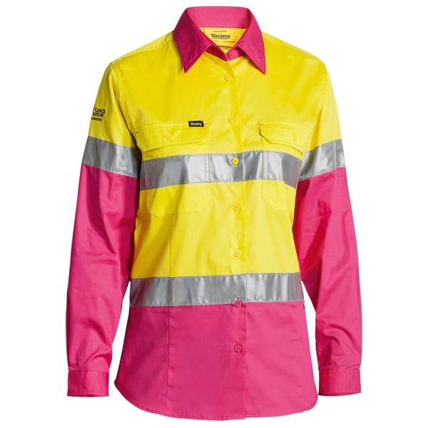 Womens Taped Hi Vis Cool Lightweight Drill Shirt - BL6696T