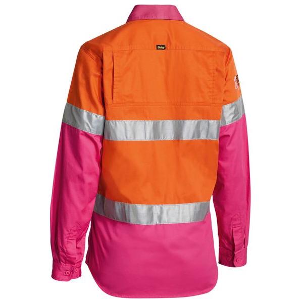 Womens Taped Hi Vis Cool Lightweight Drill Shirt - BL6696T
