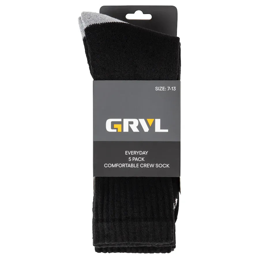 GRVL Socks - Crew Everyday 5 Pack