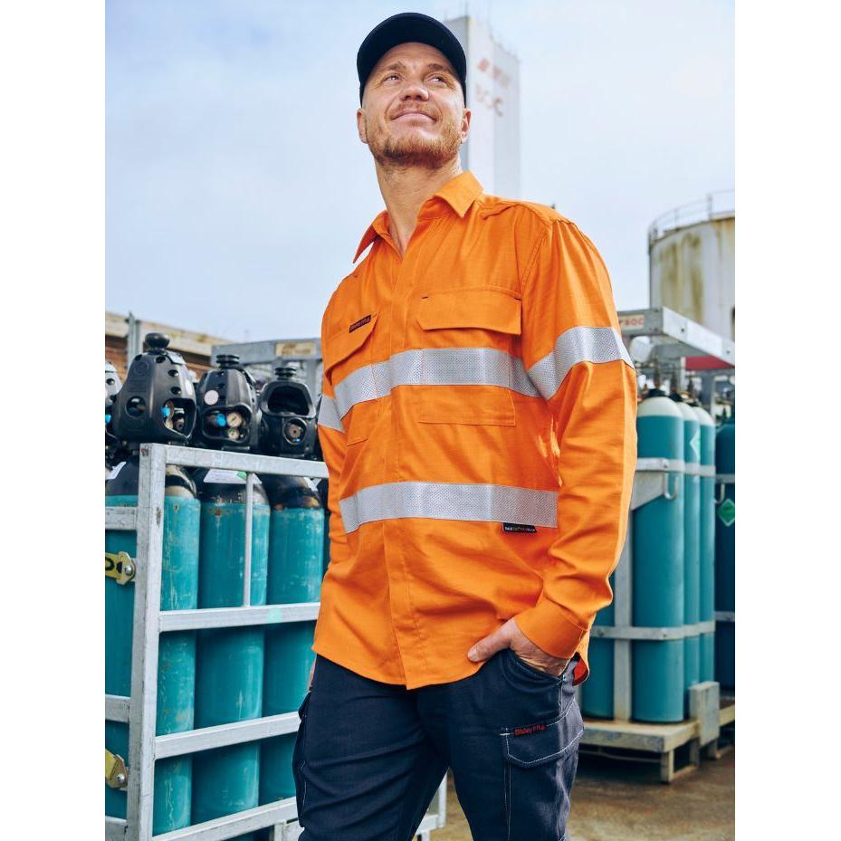 Apex 185 Taped Hi Vis Ripstop FR Vented Shirt - BS8439T