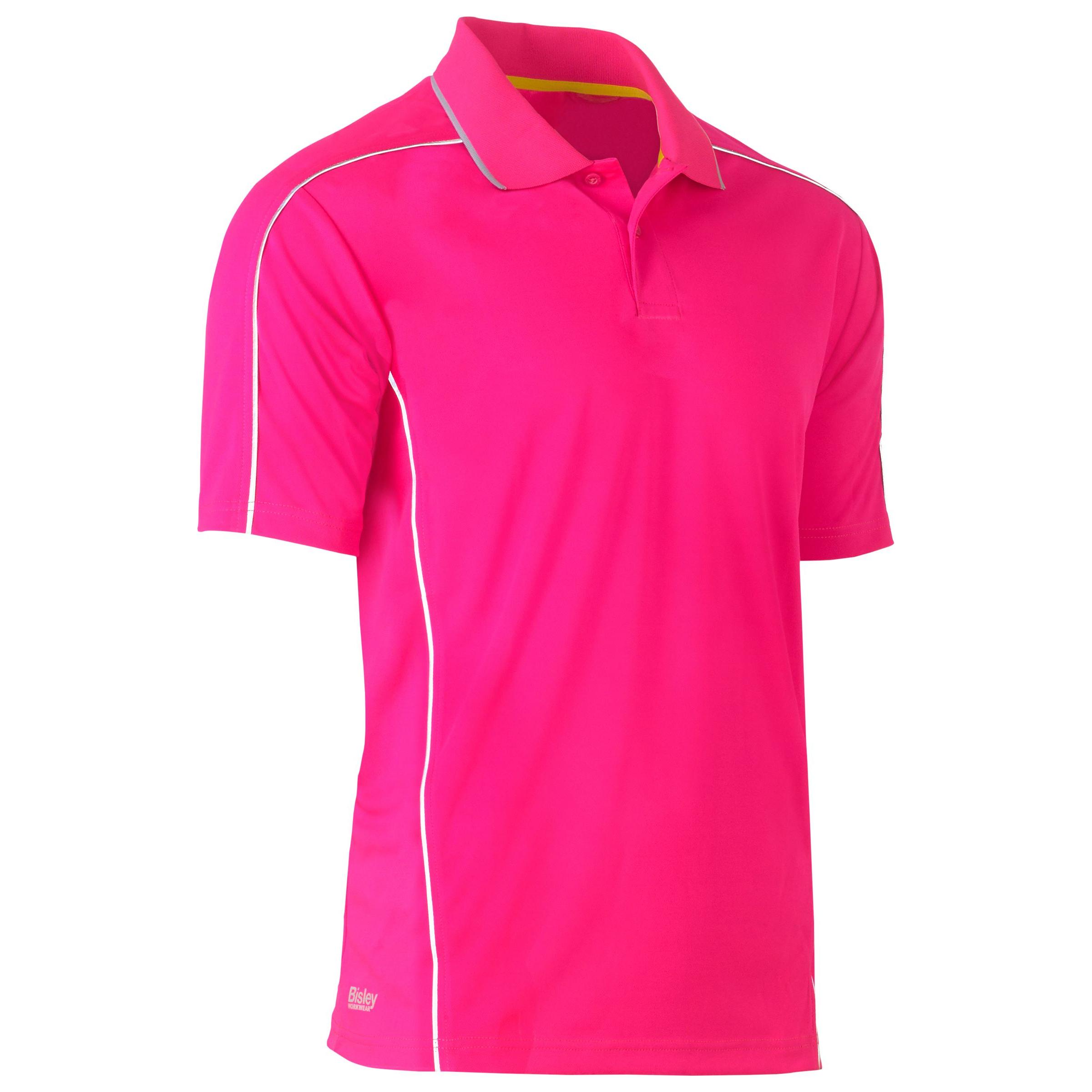 Cool Mesh Polo with Reflective Piping - BK1425