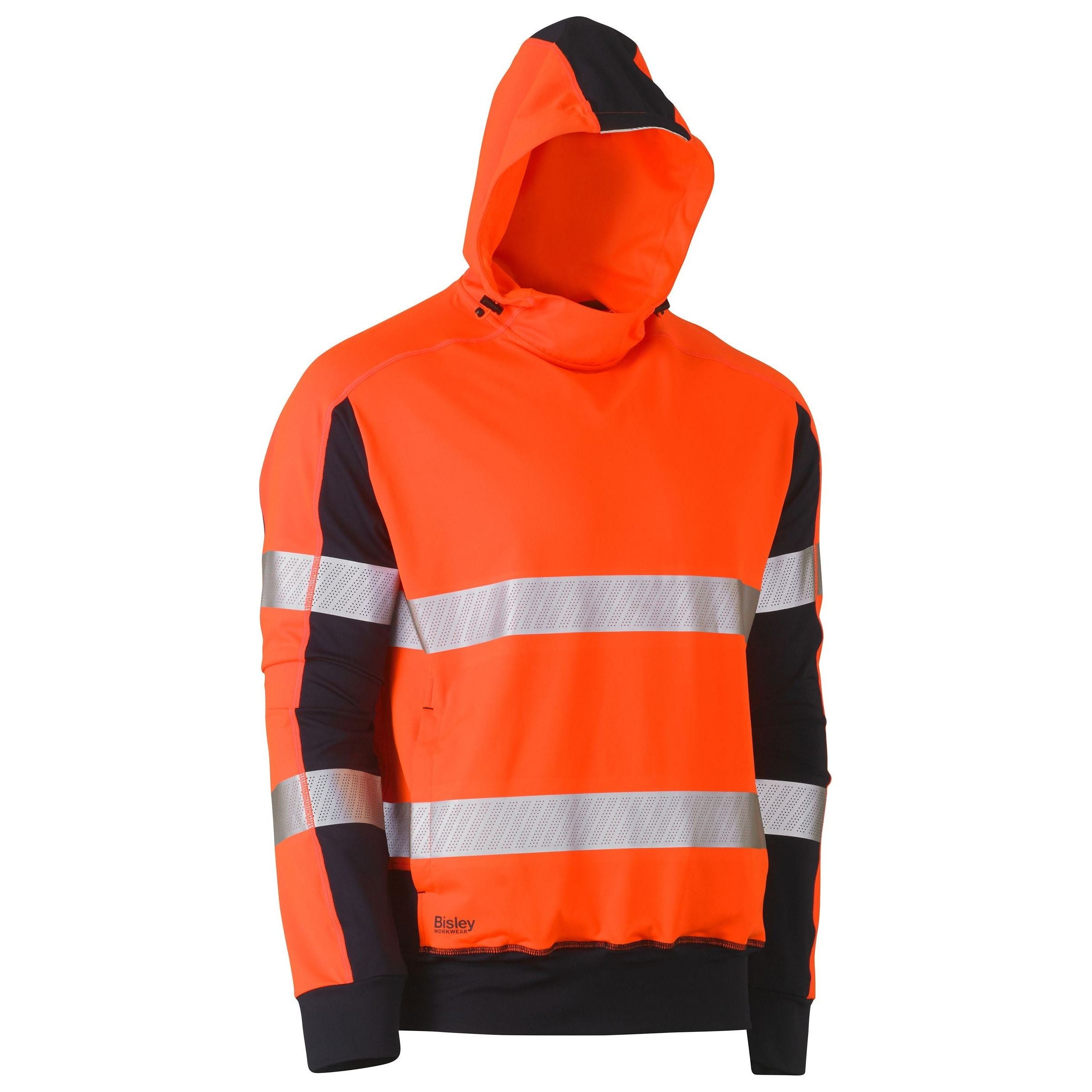 Taped Two Tone Hi Vis Contrast 4 Way Stretchy Hoodie - BK6815T