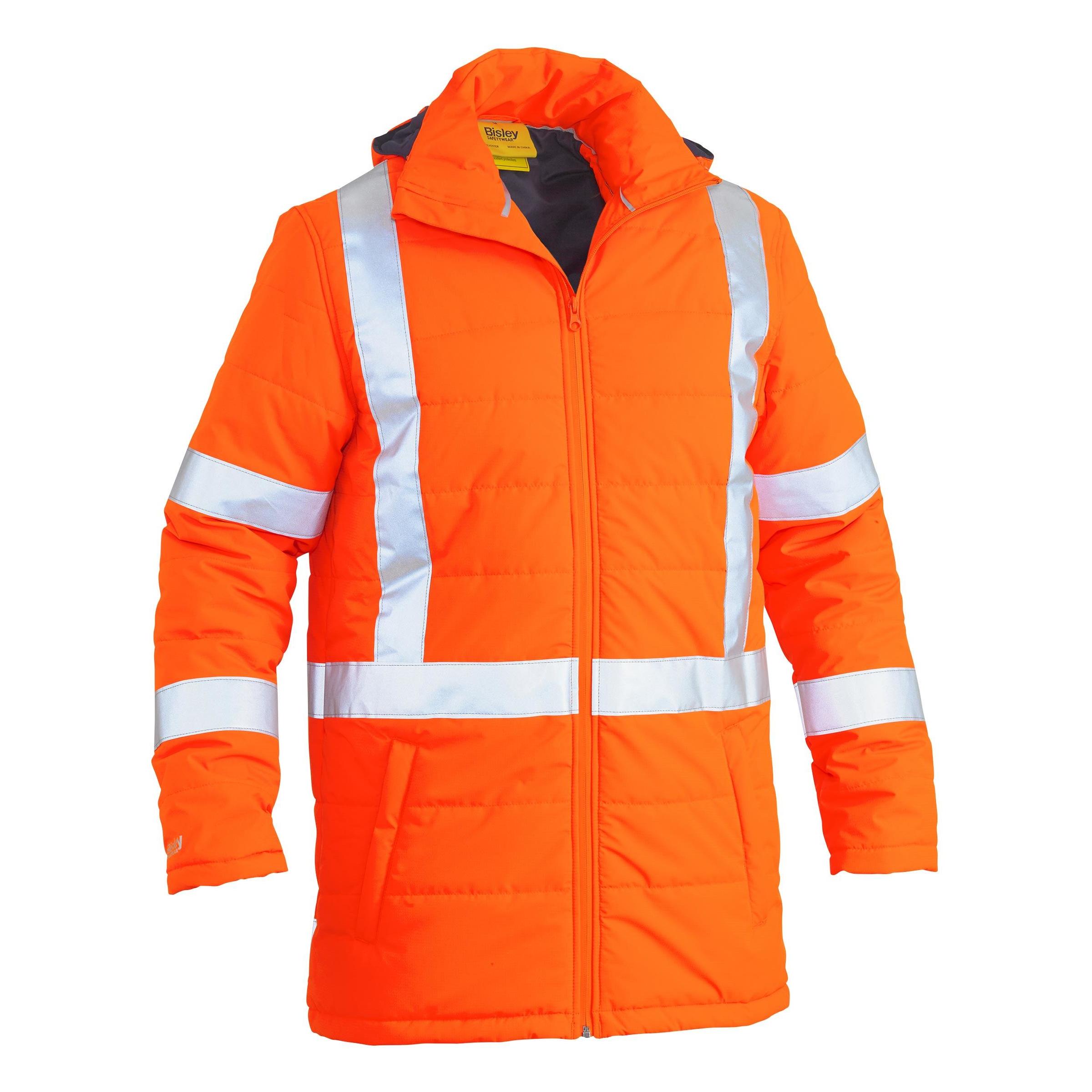 Taped Hi Vis Puffer Jacket with X Back - BJ6379XT