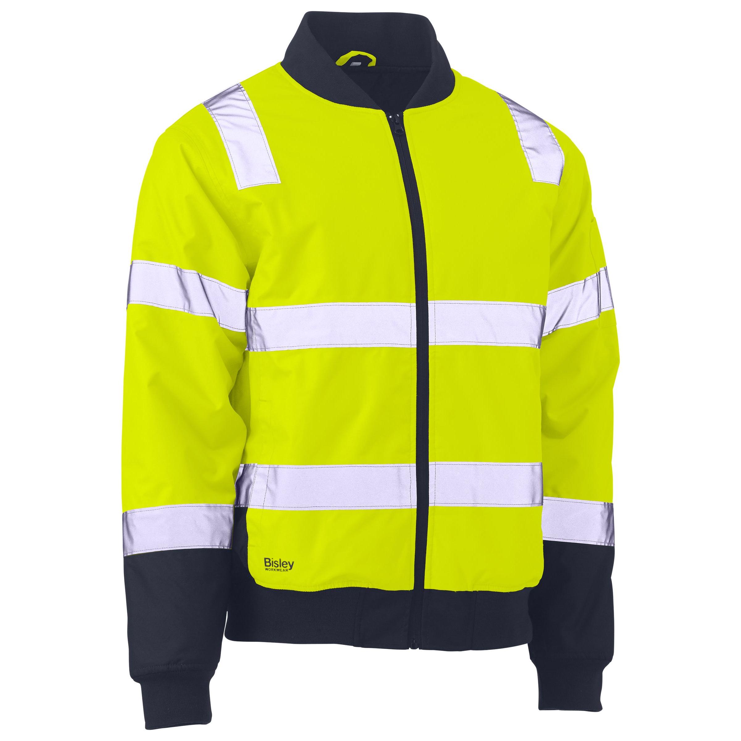 Taped Two Tone Hi Vis Bomber Jacket with Padded Lining - BJ6730T