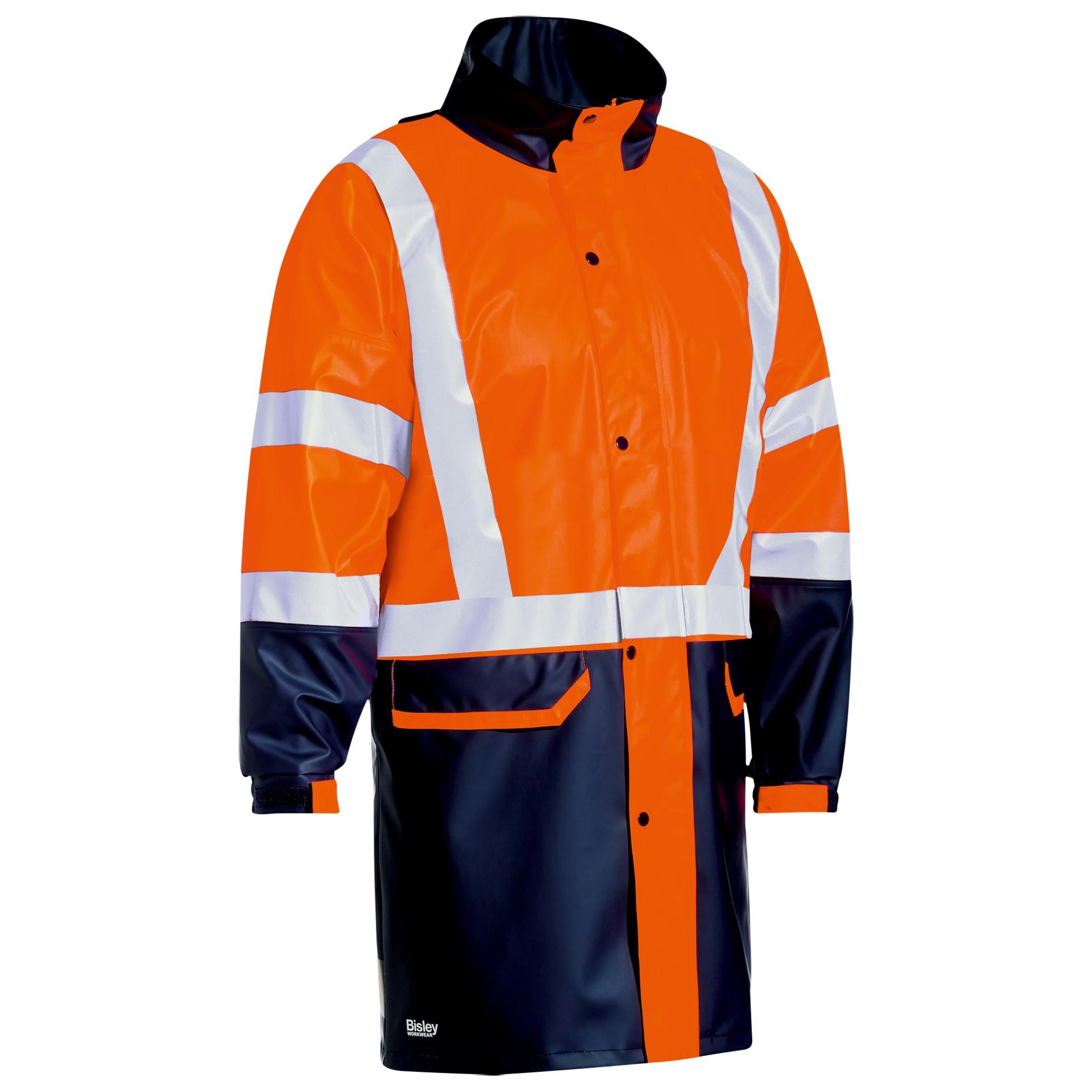Taped Hi Vis Stretch PU Rain Coat - BJ6935HT