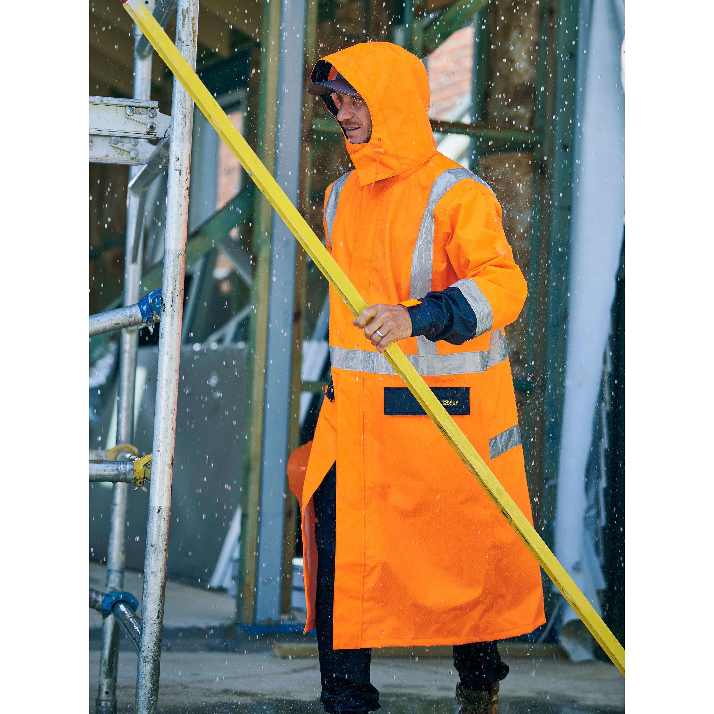 Taped Hi Vis Long Rain Coat - BJ6961T
