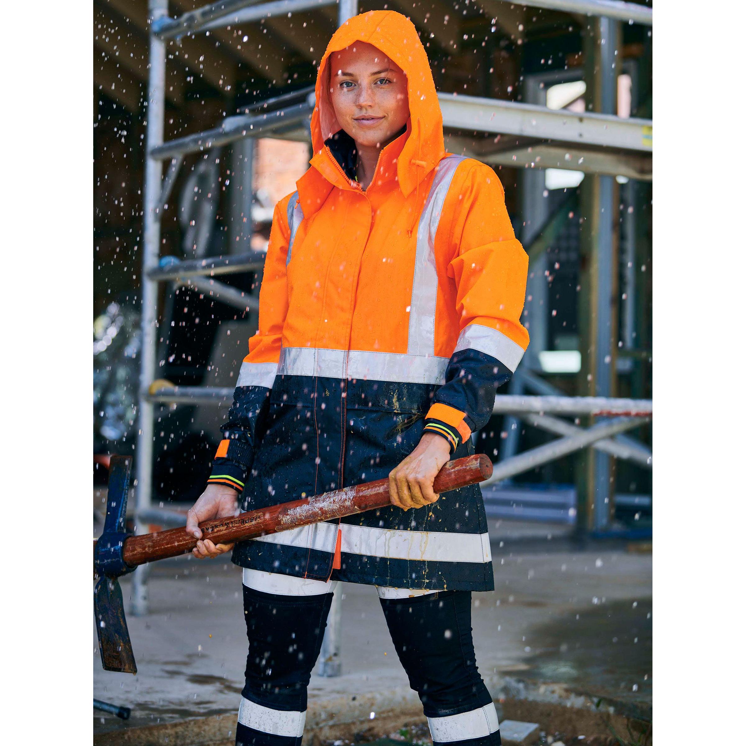 Womens H Taped Two Tone Hi Vis Rain Jacket - BJL6966T