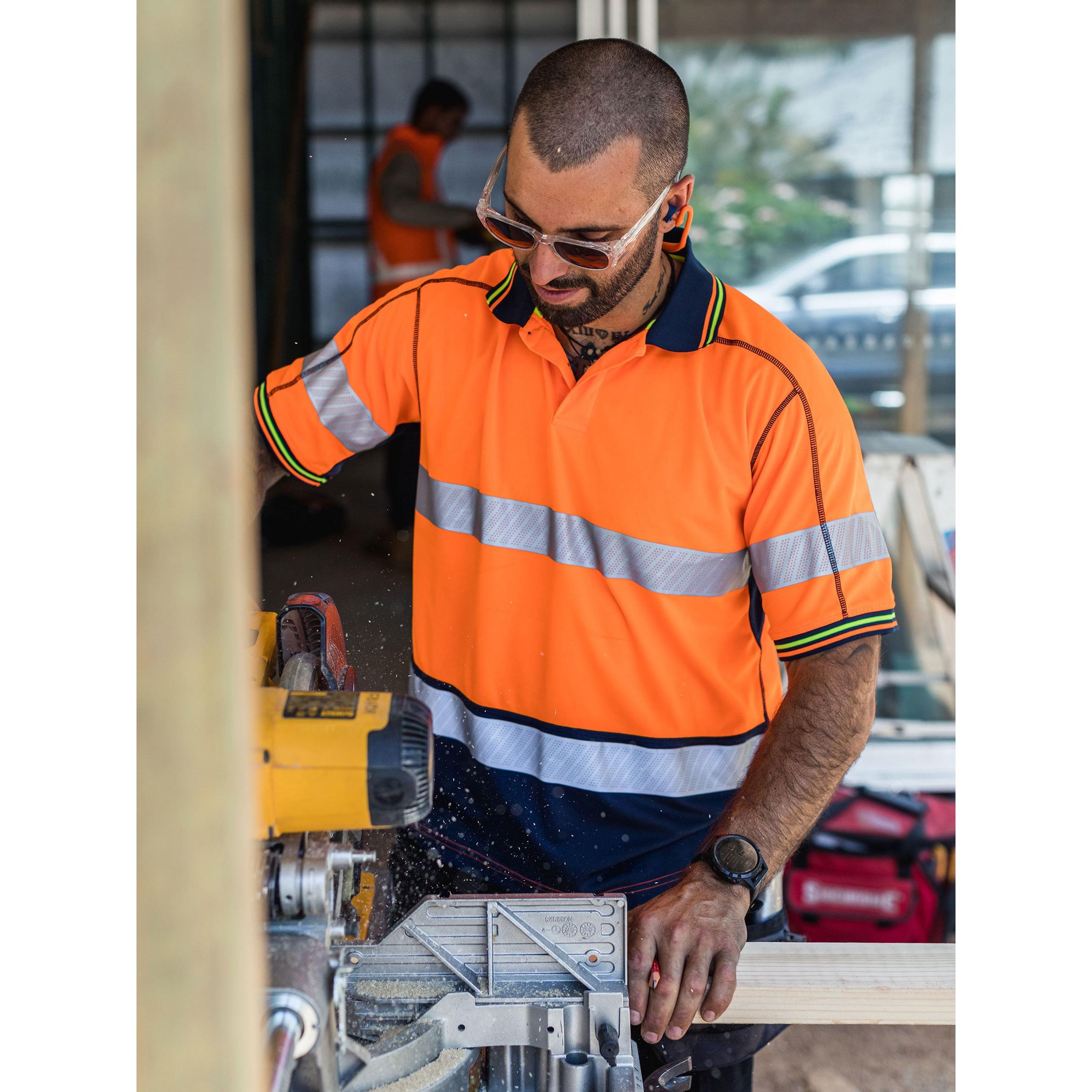 Taped Hi Vis Polyester Mesh Polo - BK1219T