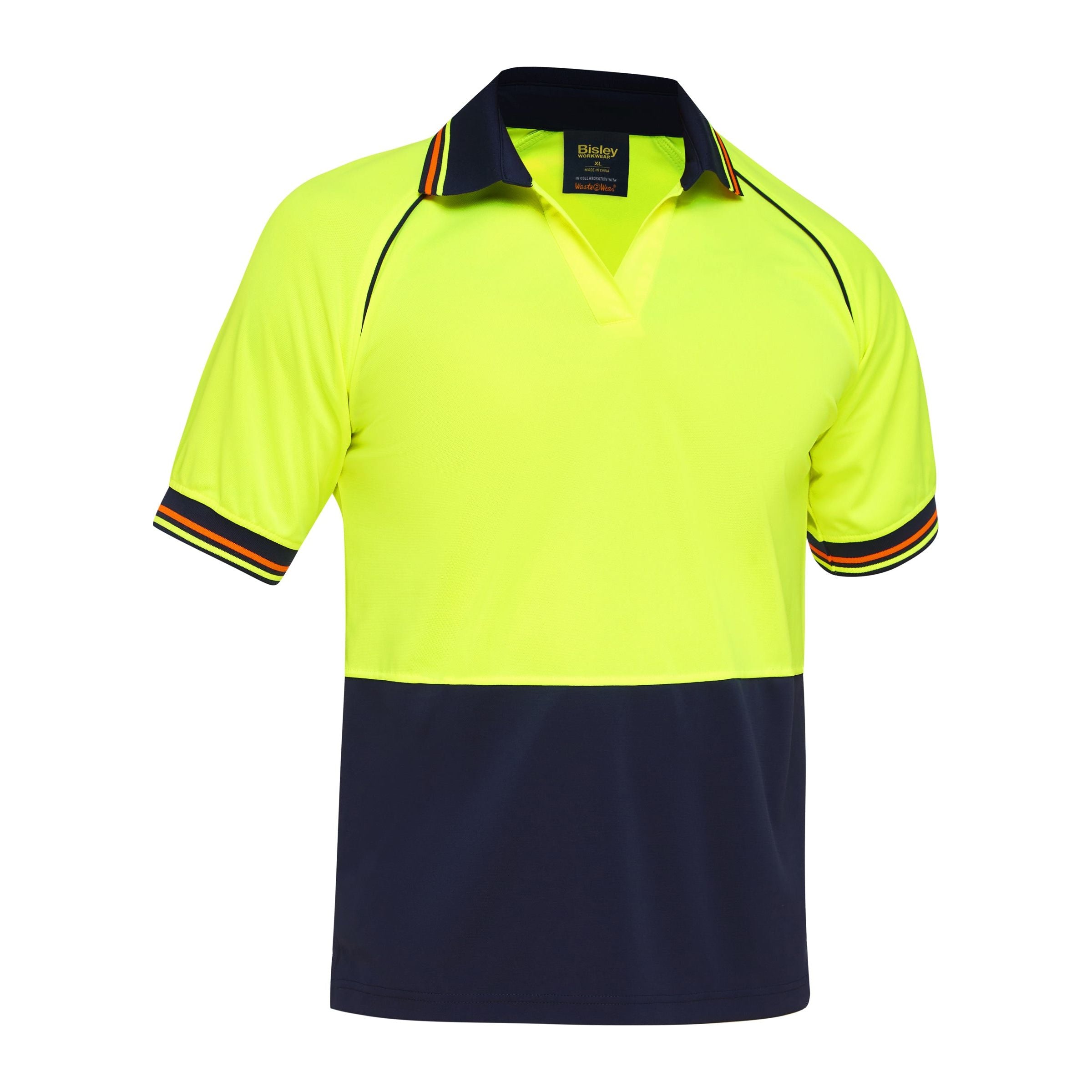 Recycle Two Tone Hi Vis Short Sleeve Polo - BK1440